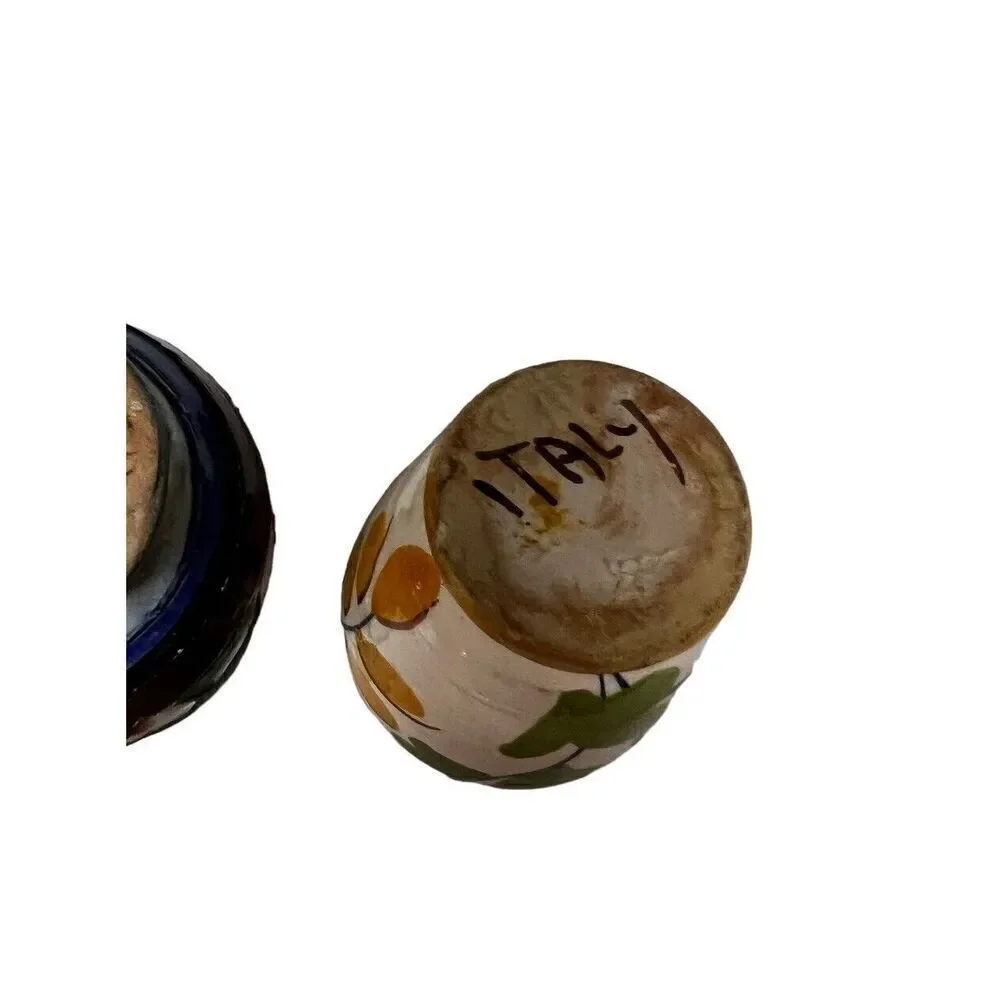 vtg. 3 Miniature Vases made in italy hand throw and painted 3